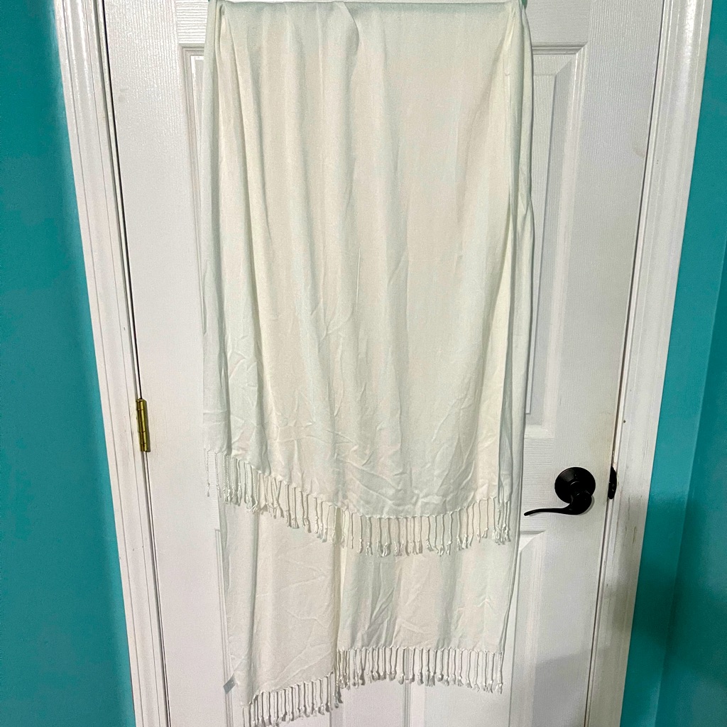 White Scarf Brand New 72 Length X 25 Wide